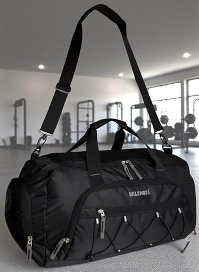 WILD MODA 50L Gym Duffel Bag | Large Travel Sports Bag for Men & Women (Black) - Image 3